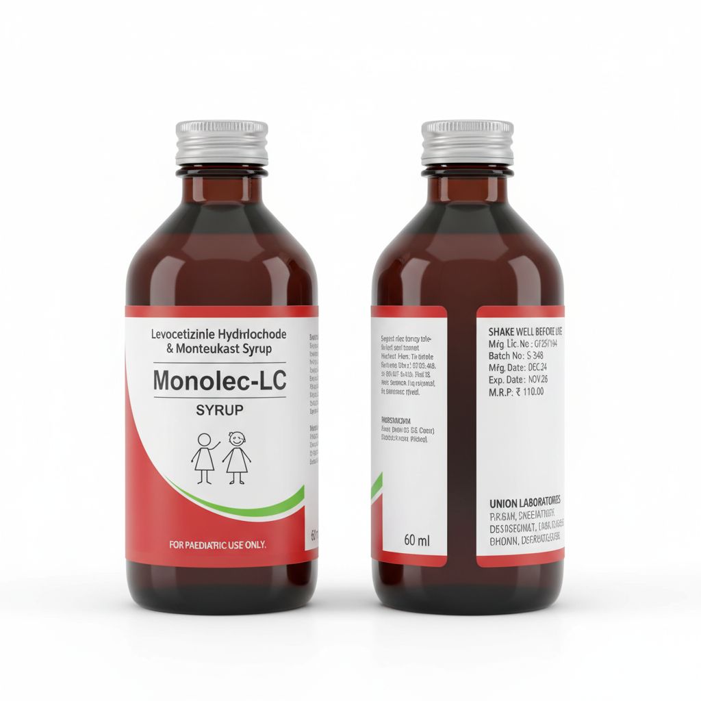 Levocetirizine Hydrochloride & Montelukast Syrup (MONOLEC-LC)